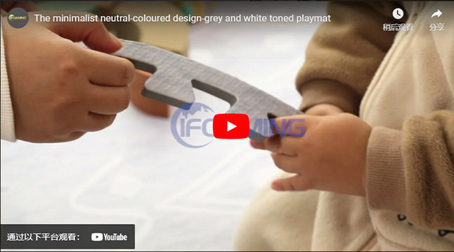 Die minimalistische, neutrale Design-grau und weiß getönte Spielmatte